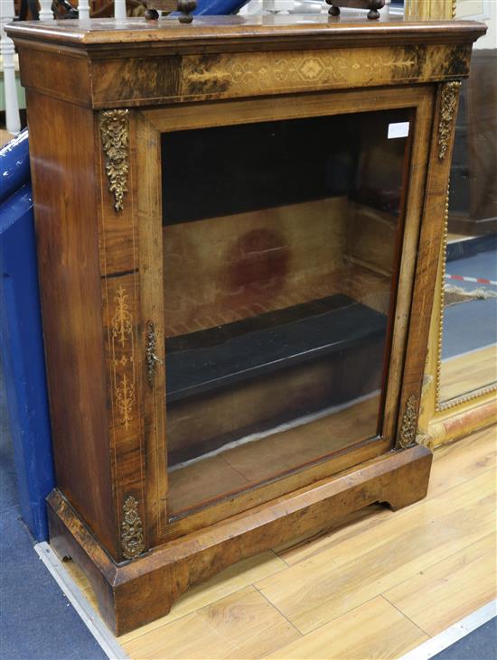 A Victorian walnut pier cabinet W.77cm